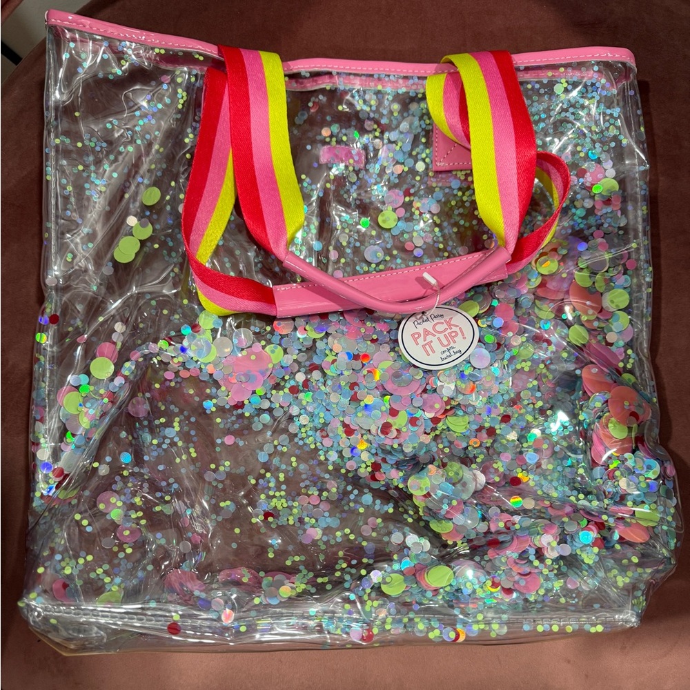 Pink and Clear Sequin Tote Bag